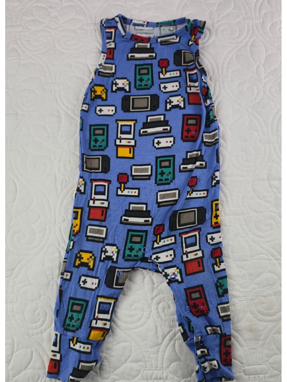 Posh Peanut Gamer Bamboo Racerback Romper Video Game 12-18 Months
